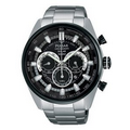 On the Go Pulsar by Pedre Solar Chronograph Silver-tone Bracelet Watch